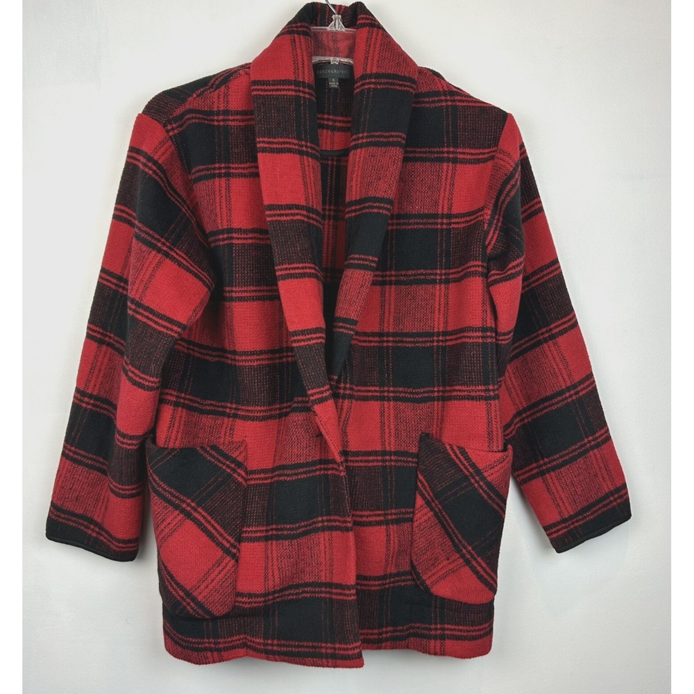 Coat Womans Small Jacket Red Black Plaid Buffalo Check Western Farm Chore